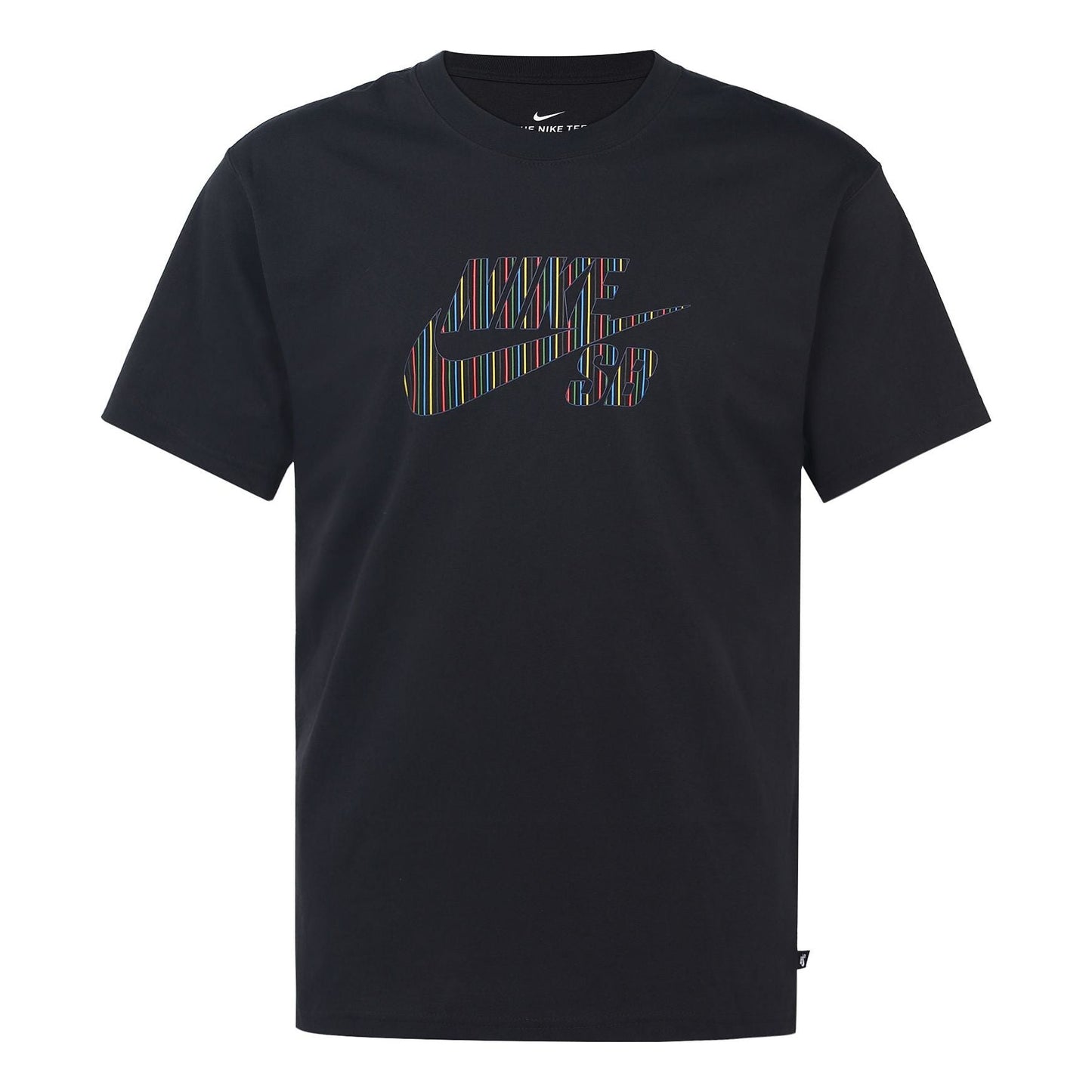 Nike Sb Skateboard Large Colorful Logo Sports Short Sleeve t Black CW1463-010