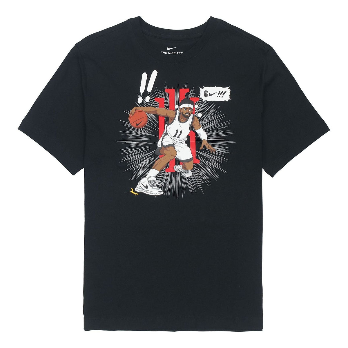 Men's Nike Kyrie Logo Basketball Sports Printing Round Neck Short Sleeve Black T-Shirt DD0780-010