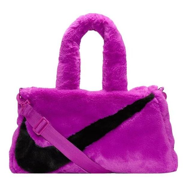(WMNS) Nike NSW Faux Fur Tote Bag 'Vivid Purple Black' DQ5804-551