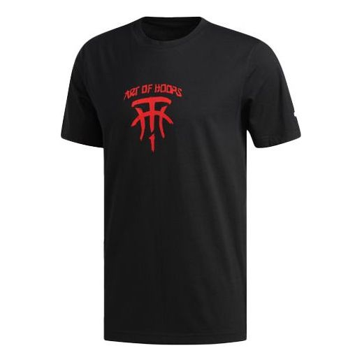 adidas Tmac Chapter 3 Pattern Round Neck Short Sleeve Black EI0364