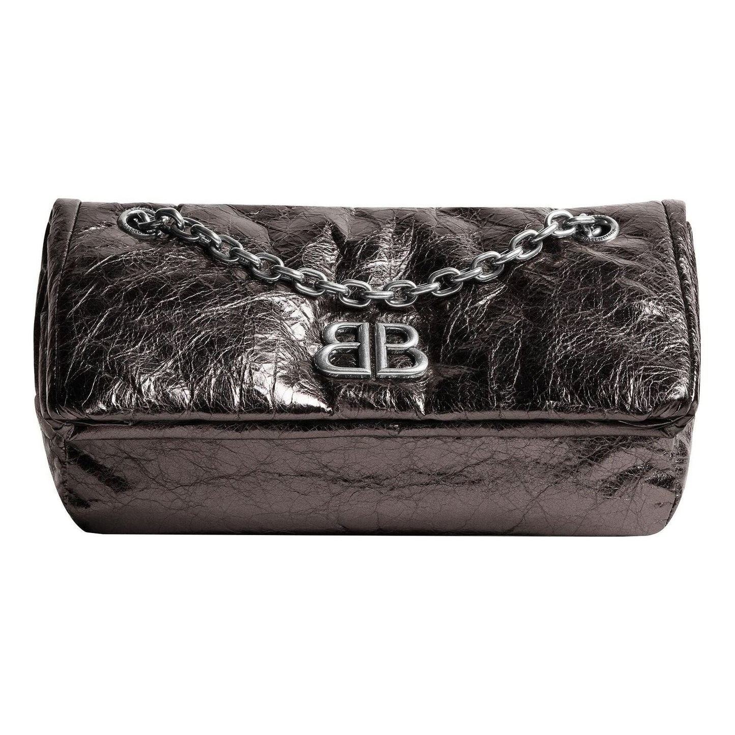 (WMNS) Balenciaga Monaco Small Chain Bag Metallized 'Dark Grey' 7659662AASD1314