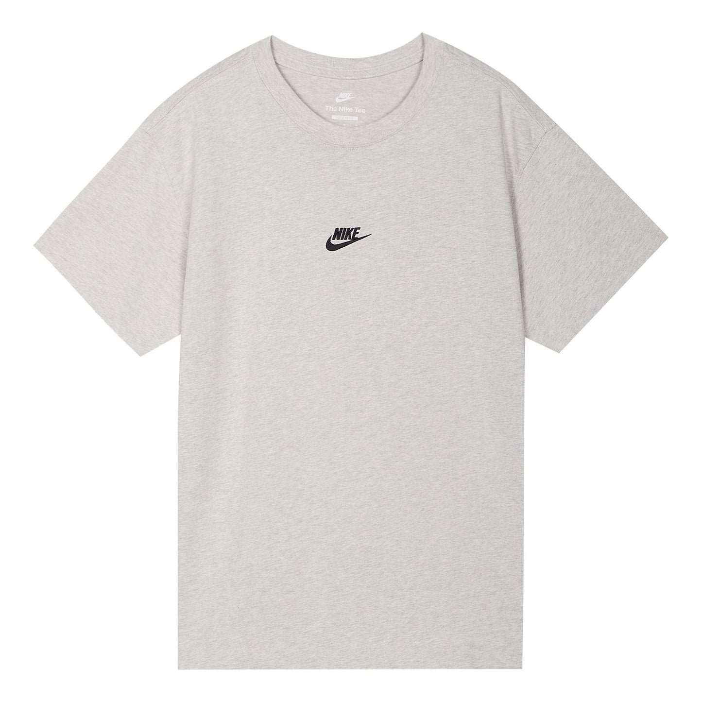 Men's Nike Solid Color Embroidered Small Label Round Neck Casual Loose Short Sleeve Light Bone T-Shirt DN5241-072