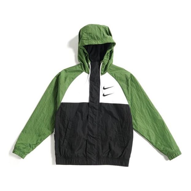 Nike Sportswear Swoosh Woven Hooded Jacket Asia Sizing 'Green' CJ4889-010