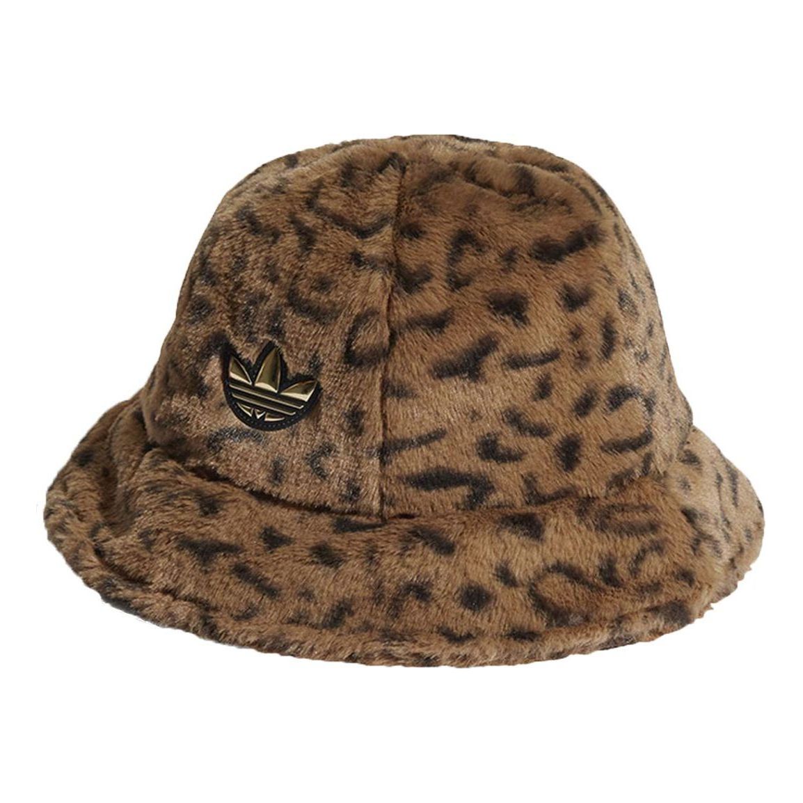 adidas Originals SPRT Faux Fur Printed Bucket Hat 'Brown Black' H35548