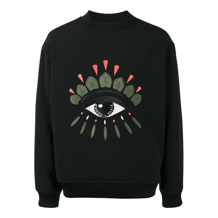 Men's KENZO Eye Pattern Round Neck Black F765SW6041RG-99