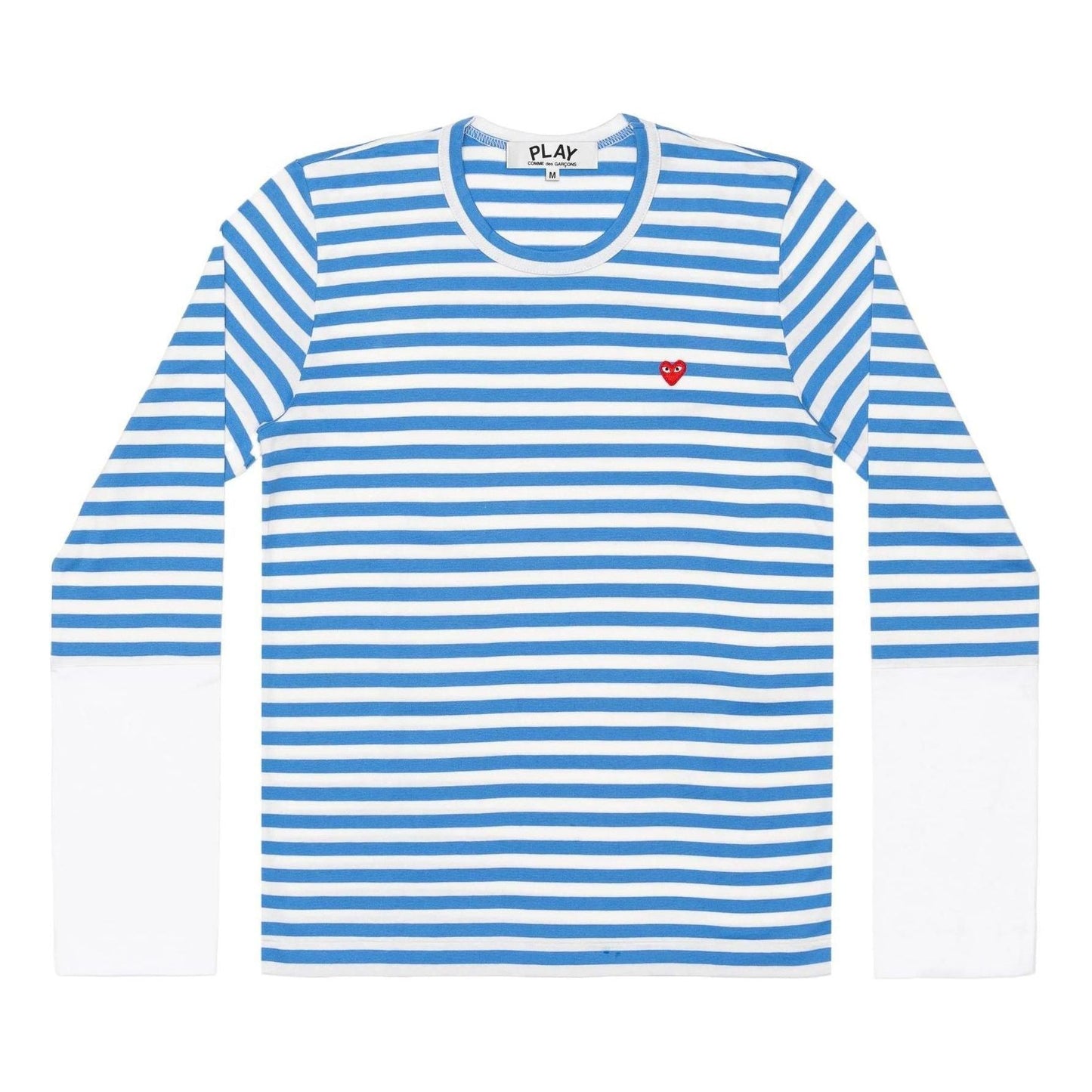 COMME des GARCONS PLAY L/S Bi-Colour Stripe White Sleeve T-Shirt 'Blue White' AZ-T320-051-1