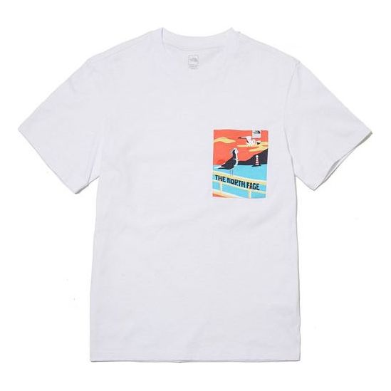 THE NORTH FACE Common Expedition Printing Short Sleeve Couple Style White NT7UL10C-WHT