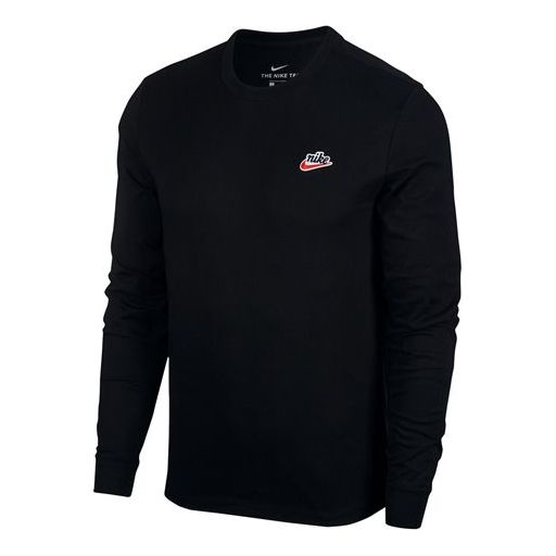 Nike Sportswear Heritage Casual Round-neckLong-sleeveTee Men Black CJ8439-010