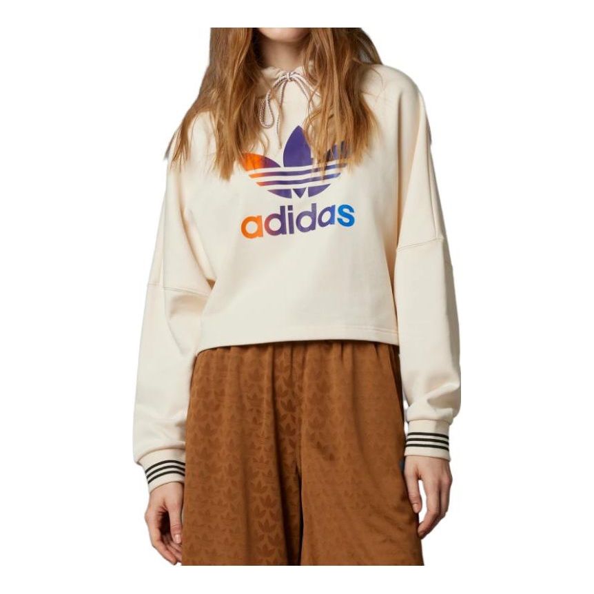 (WMNS) adidas originals SS23 adicolor 70s Cropped Hoodie 'Beige' IK7865
