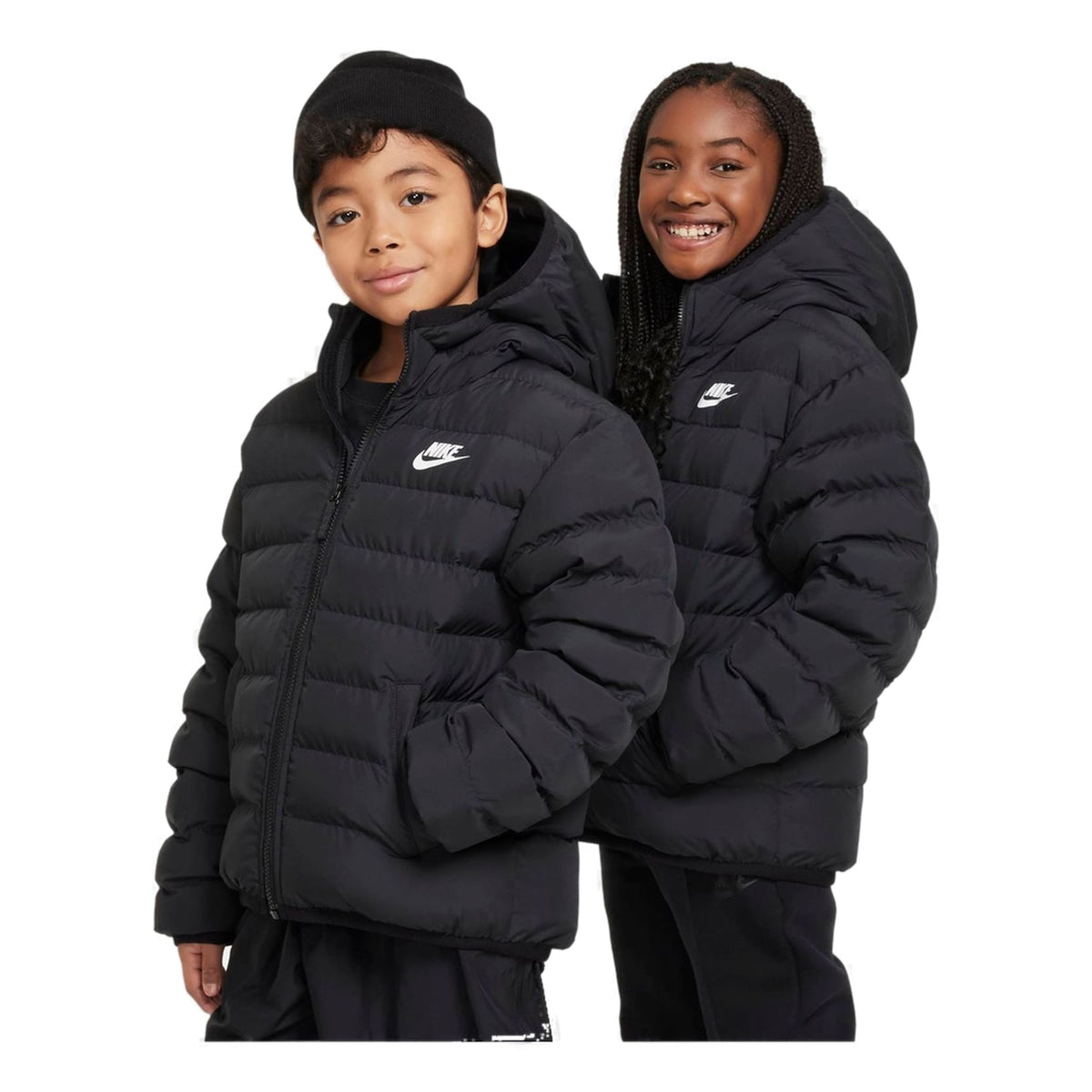 (GS) Nike Sportswear Lightweight Synthetic Fill Loose Hooded Jacket 'Black' FD2845-010