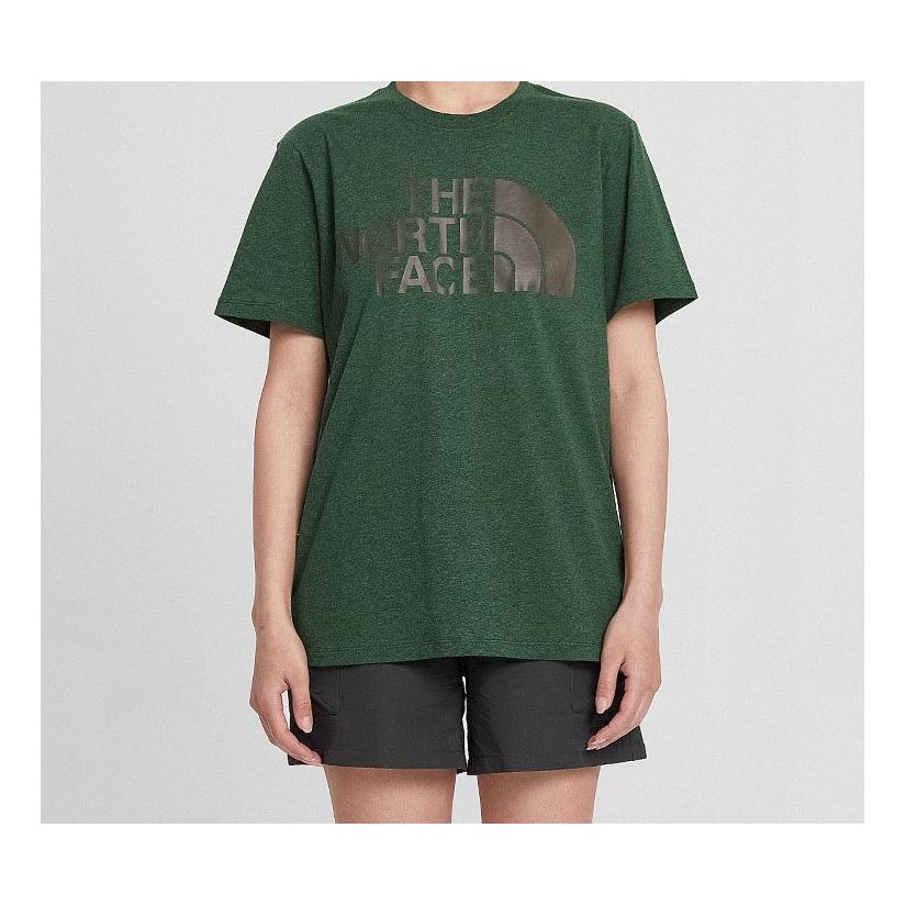 THE NORTH FACE Classic Logo Printing Solid Color Short Sleeve Couple Style Green 4NFO-QCV