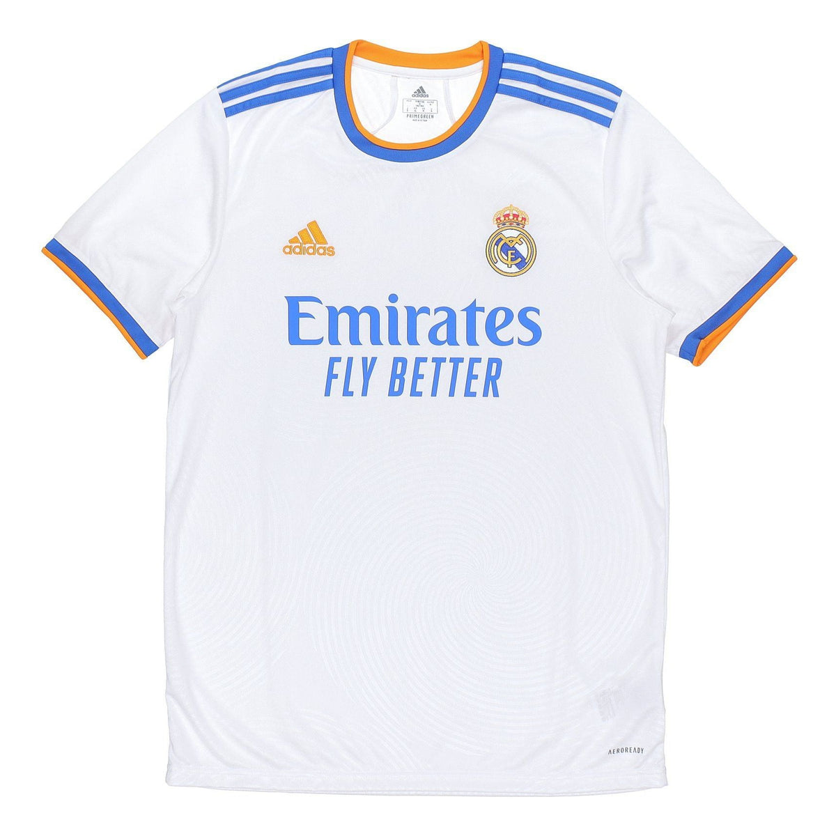 adidas real Madrid 21-22 Season SW Fan Edition Home Alphabet Logo Stripe Sports Short Sleeve Soccer/Football White GQ1359