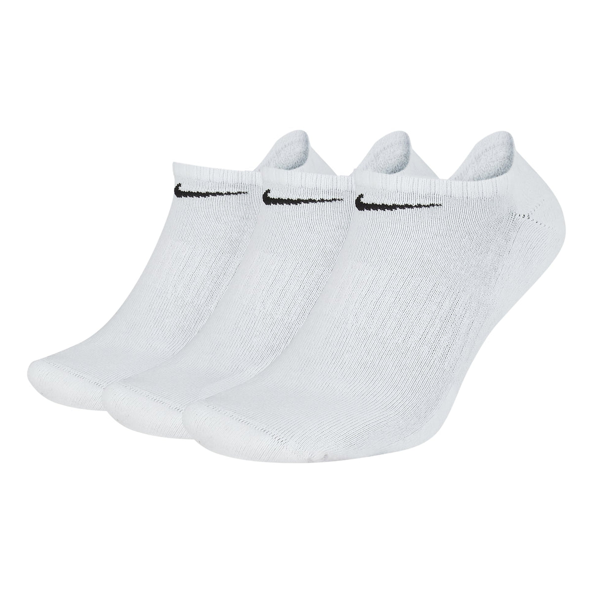Nike Solid Color Logo Casual Sports Socks Couple Style 3 Pairs White SX7673-100
