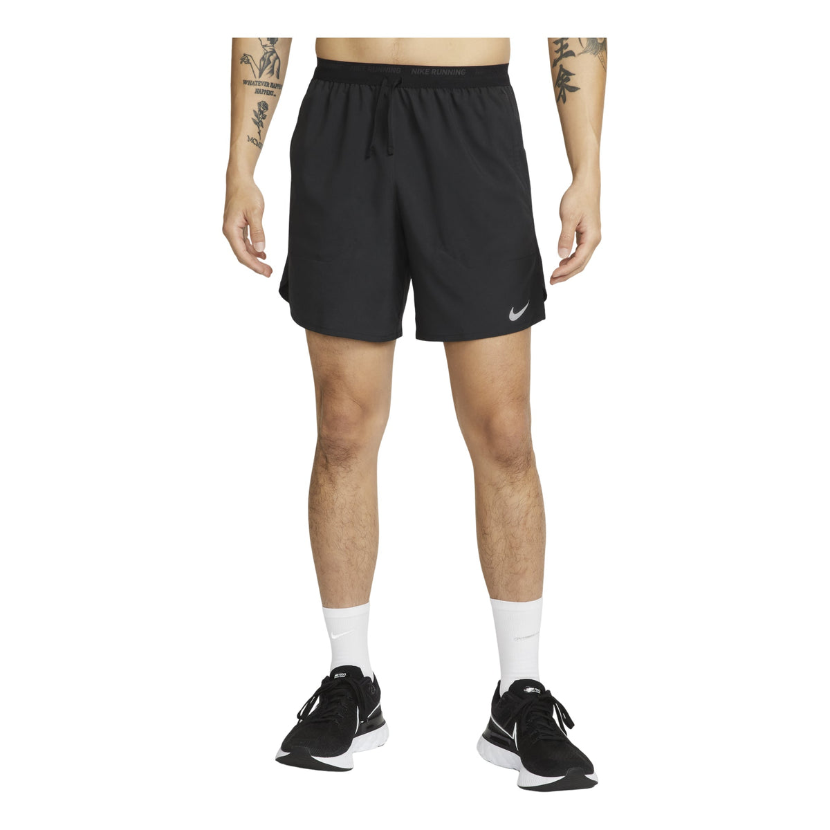 Nike Dri-FIT Solid Color Logo Printing Straight Quick Dry Breathable Sports Shorts Black DM4742-010