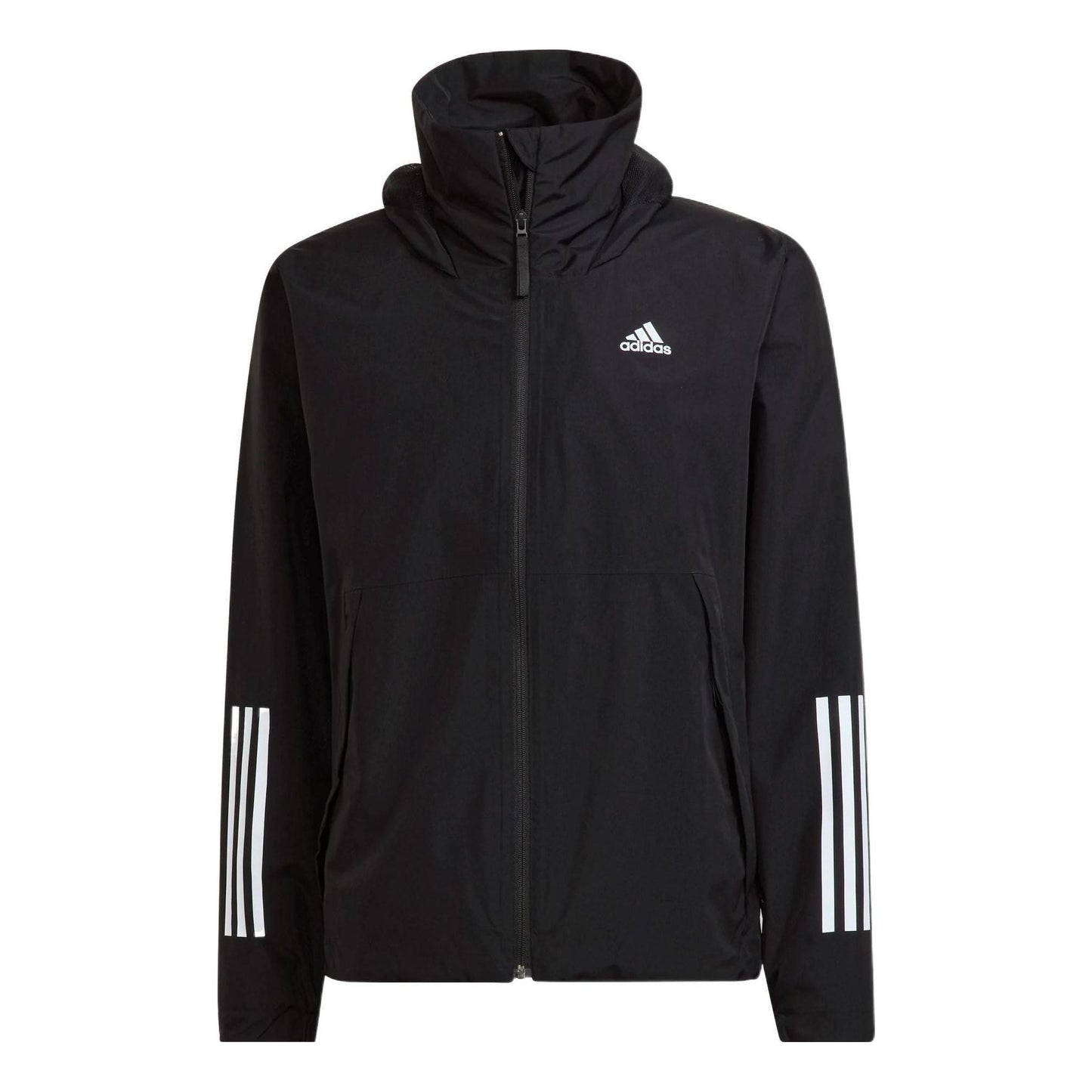Men's adidas Bsc 3s R.r Jkt Sports Storage Simple Hooded Jacket Black H65773