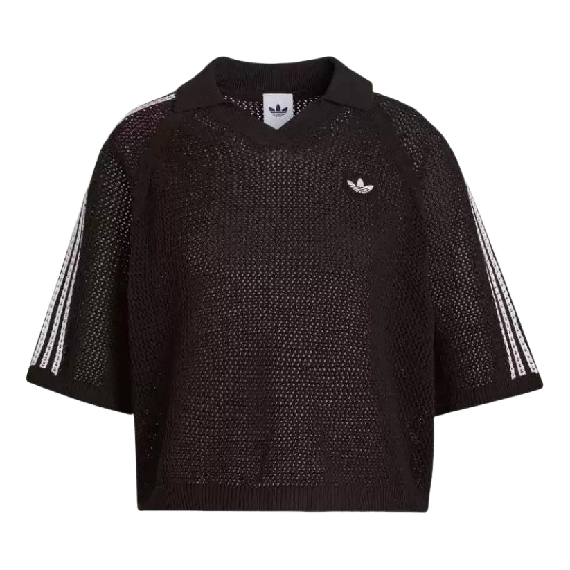 (WMNS) adidas Polo Shirt Asia Sizing 'Black White' KE0198