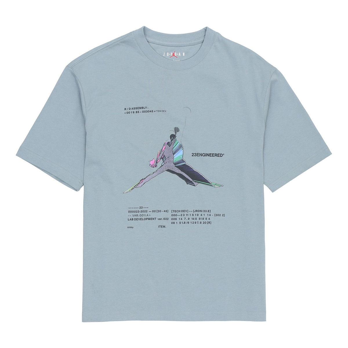 Air Jordan 23 Engineered Casual Breathable Large Logo Printing Solid Color Round Neck Short Sleeve Gray DO8895-041
