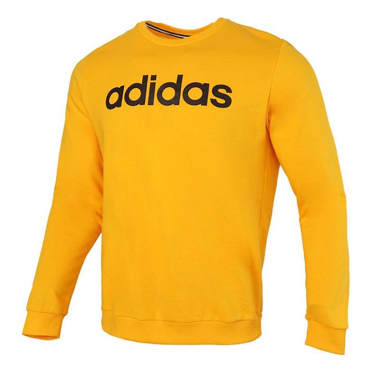 adidas Round Neck Casual Pullover Long Sleeves Yellow GP4874