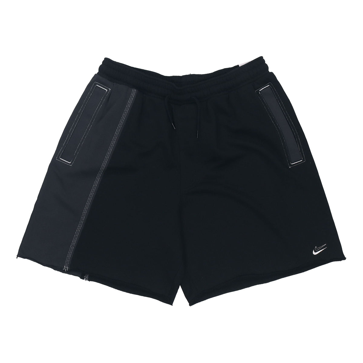 Nike Durant French Terry Breathable Sports Drawstring Solid Color Splicing Embroidered Alphabet Loose Shorts Black DH7374-010