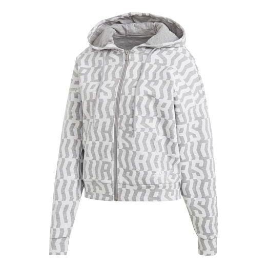 (WMNS) adidas Printing Hooded Jacket Grey FL4225