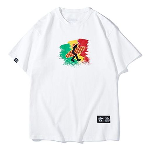 PJs Vigor Reggae Surf Pattern Printing Cotton Short Sleeve Unisex White 20SSTS1029-P