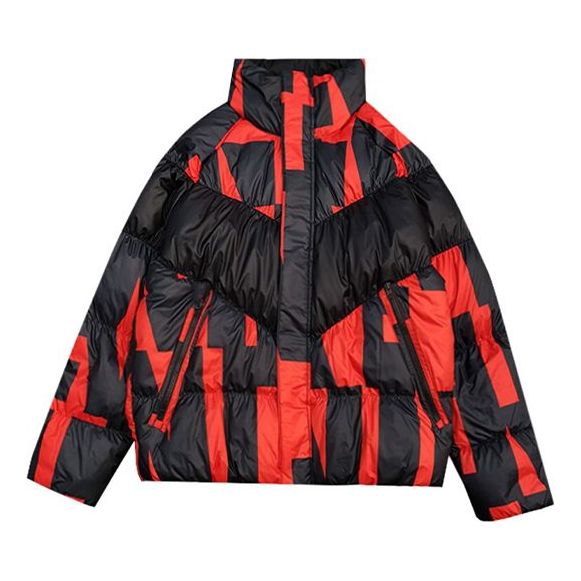Nike Casual Stand Collar Down Jacket Black Red CK1850-634