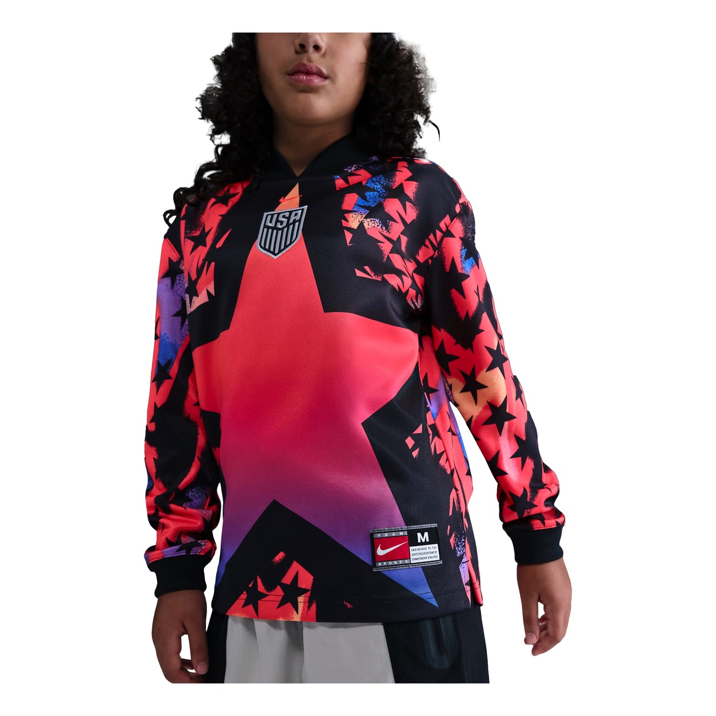 (GS) Nike USMNT Hollywood Keeper Dri-FIT Jersey 'Black Bright Crimson' IO2675-010