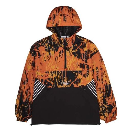 adidas originals Tlm 02 Wb Flame Colorblock Stand Collar hooded Casual Sports Jacket Orange GD5803