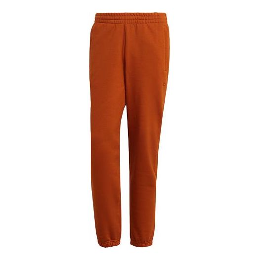 Men's adidas originals Logo Solid Color Bundle Feet Sports Pants/Trousers/Joggers Orange Red H11383
