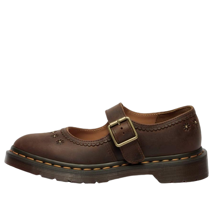 (WMNS) Dr. Martens Mary Jane Flower Shoes 'Dark Brown' 42391200