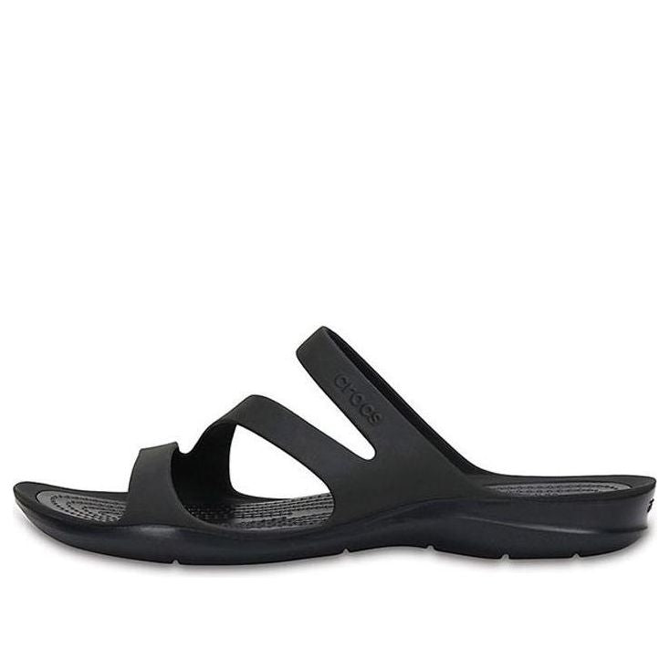 (WMNS) Crocs Swiftwater Slippers 'Black' 203998-060