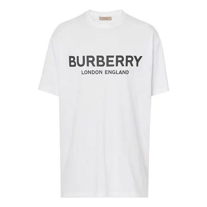 Burberry Logo Printing Cotton Short Sleeve Unisex White 80094951