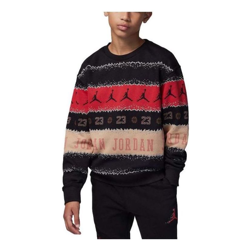 (PS) Air Jordan MJ Holiday Fleece Crew Top 'Black Multicolor' FV5658-010