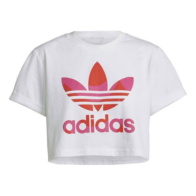(WMNS) adidas originals Large Logo Casual Sports Short Sleeve White H20482