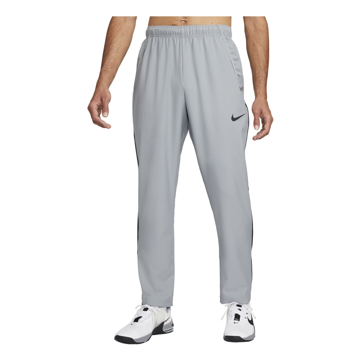 Men's Nike Dri-FIT Solid Color Logo Straight Breathable Sports Pants/Trousers/Joggers Gray DM6627-073
