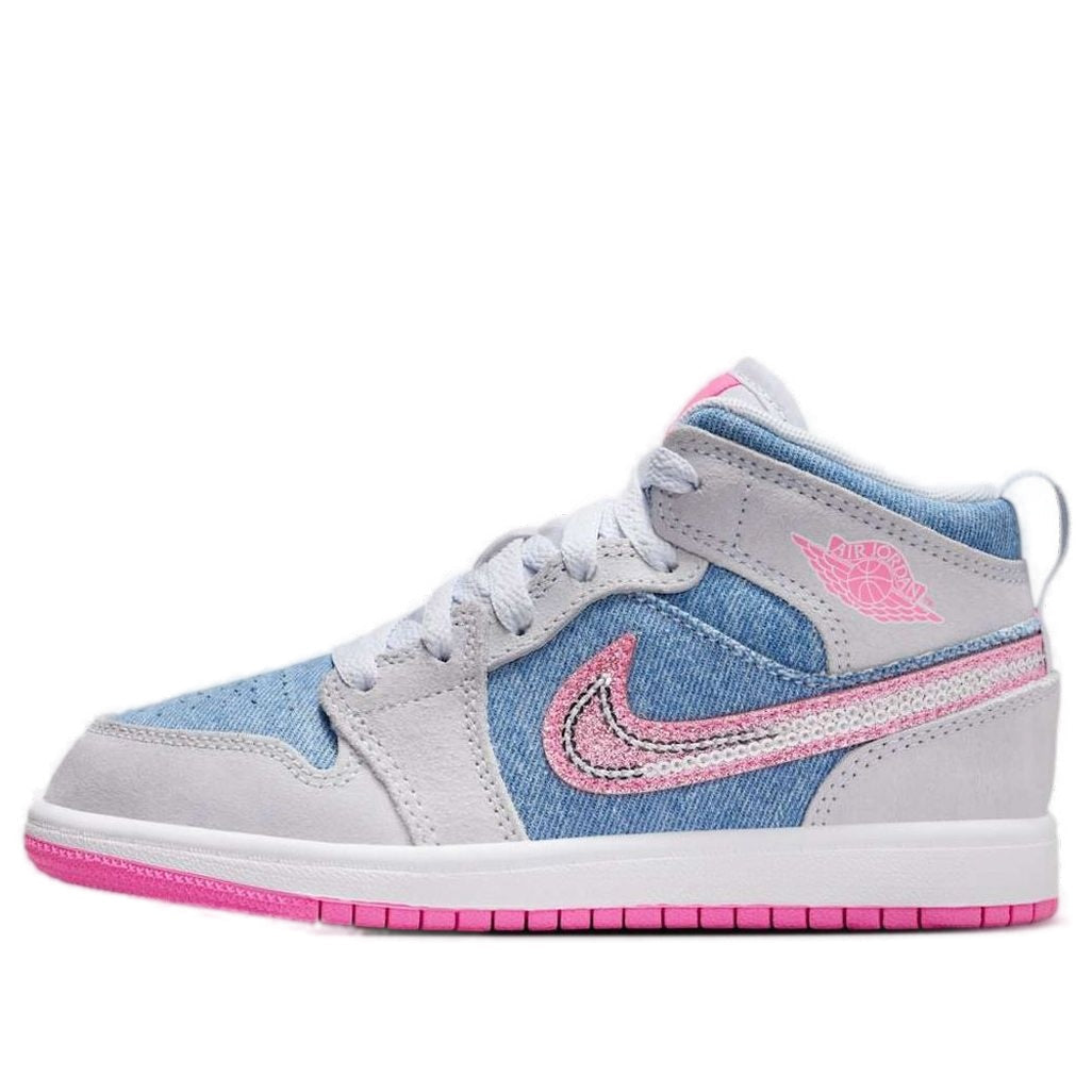 (PS) Air Jordan 1 Mid SE 'Denim Sequin' HQ1998-400