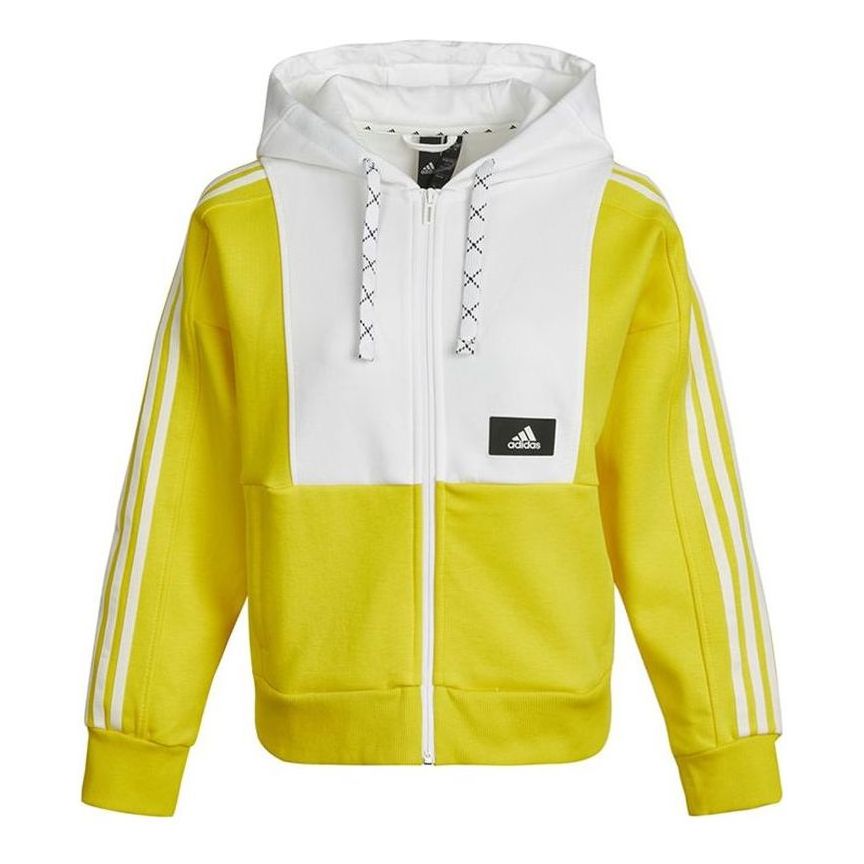 (WMNS) adidas Street Jacket Asia Sizing 'Yellow White' GP0690