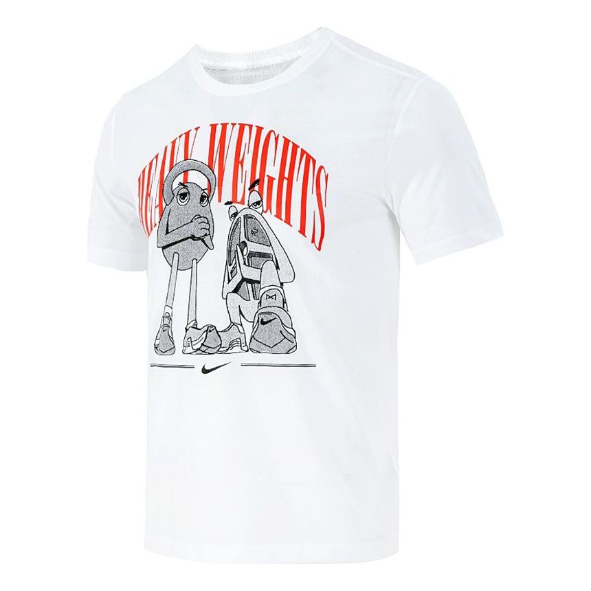 Men's Nike Cartoon Printing Sports Round Neck Short Sleeve White T-Shirt DD6907-100