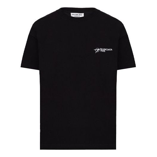 Balenciaga Printing Round-neck Short Sleeve Black 612965TKV861070