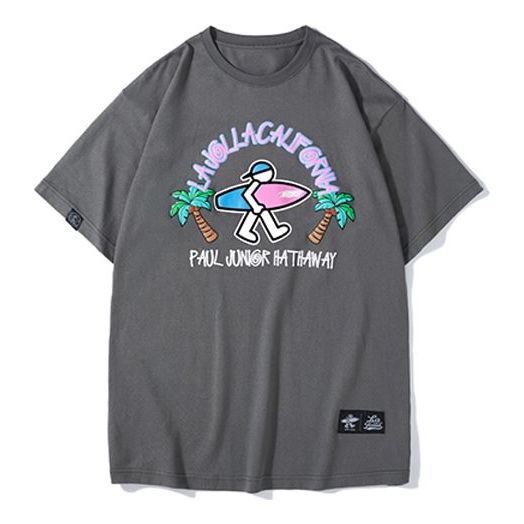 PJ's Vigor Multi-Color Surf Pattern Printing Short Sleeve Couple Style Gray 20SSTS10312-P