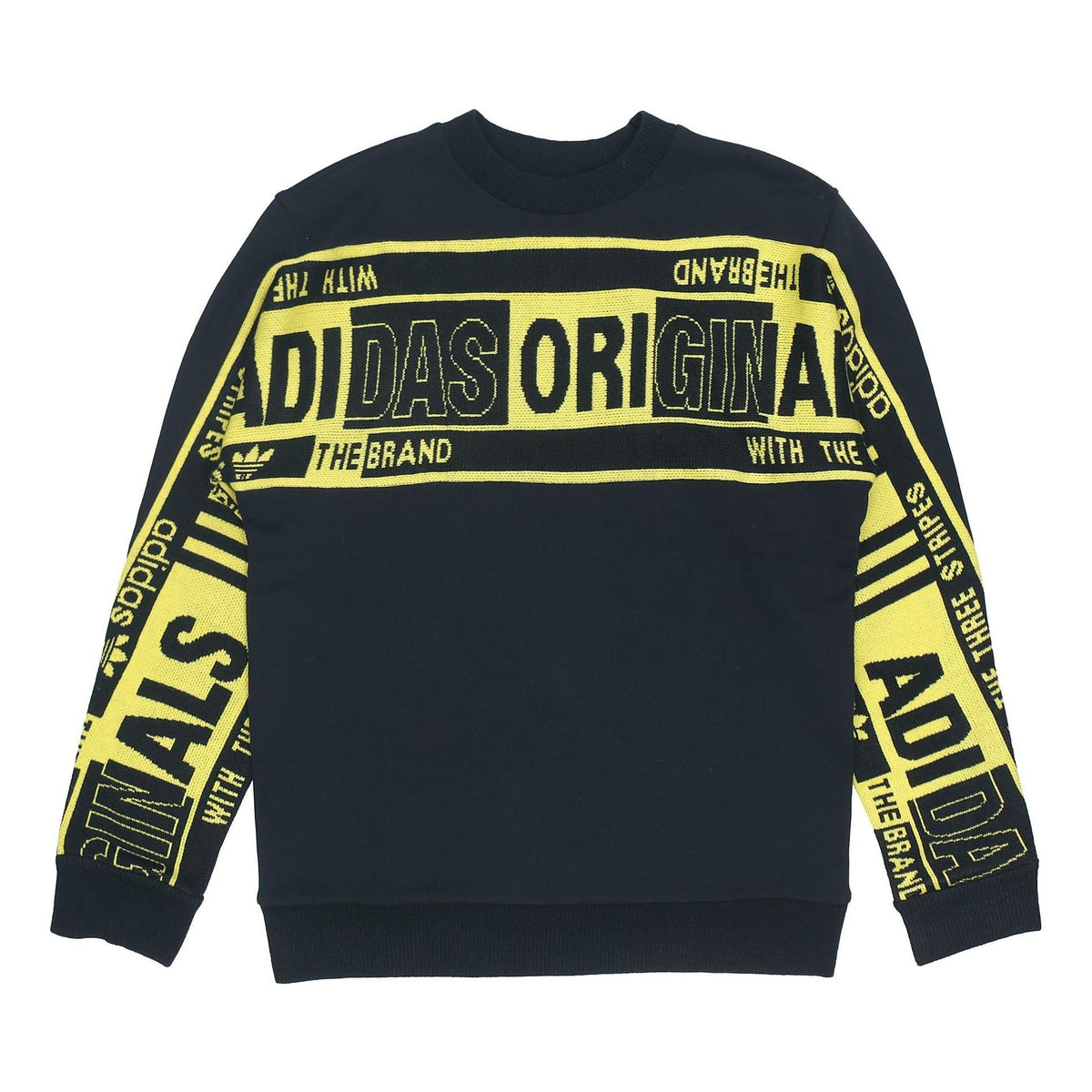 adidas originals Real Scarf Crew Casual Sports Round Neck Pullover Black ED9357