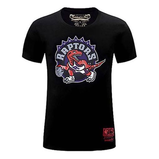 Mitchell & Ness Printing Round Neck Short Sleeve Toronto Raptors Team Couple Style Black MN13S25-TOR-W