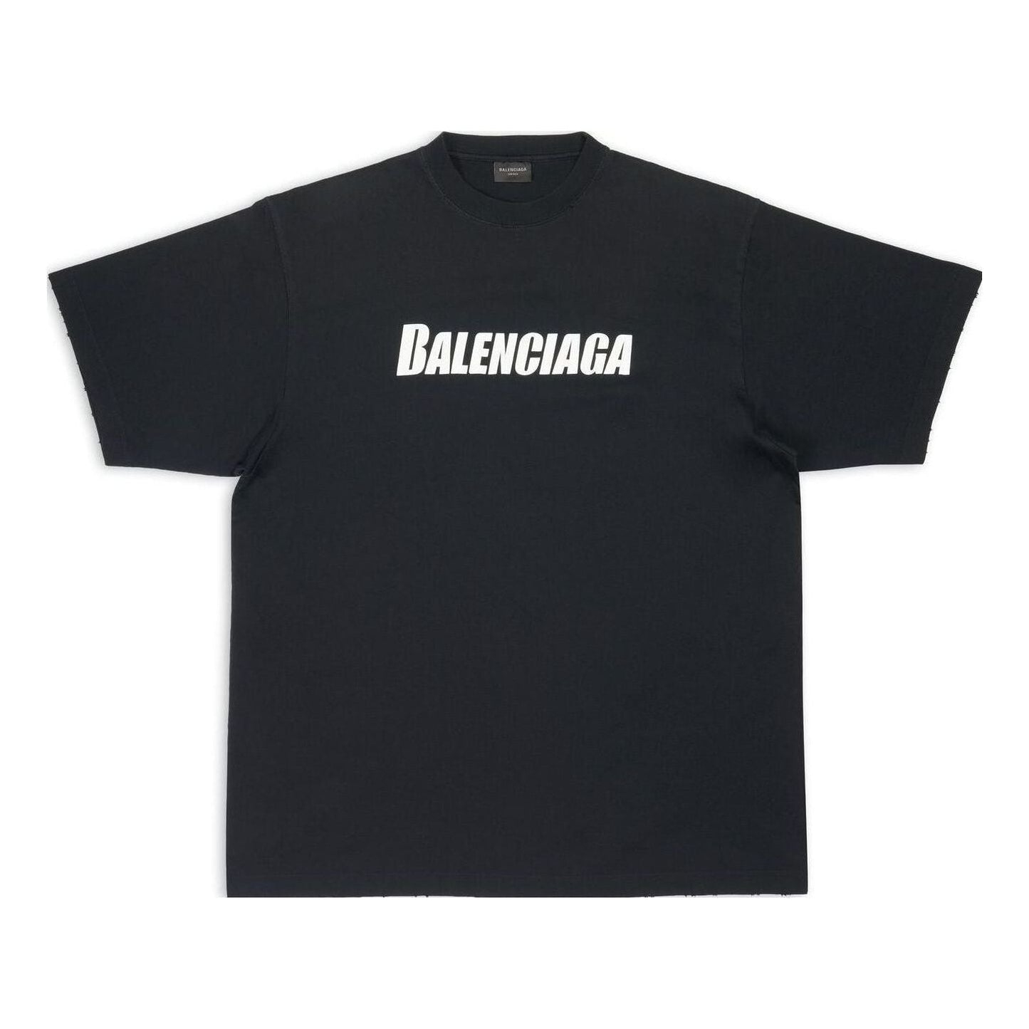 (WMNS) Balenciaga Caps T-shirt Boxy Fit 'Black' 651795TNVL11070