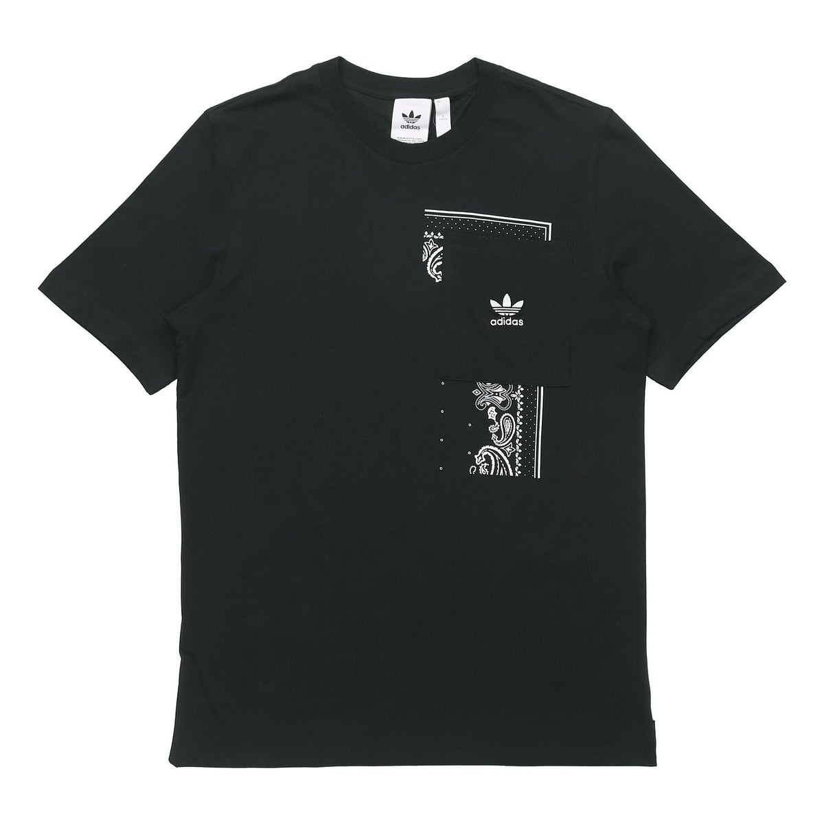 adidas originals Casual Printing Pocket Round Neck Short Sleeve Black DX3658