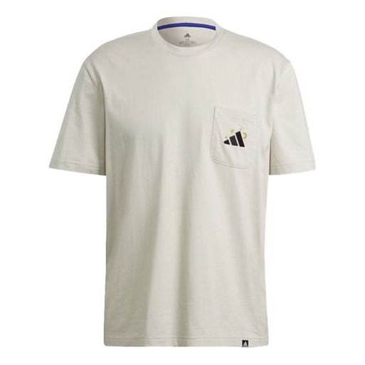 adidas Mandala Tee M Printing Sports Round Neck Short Sleeve Bauxite Brown GN8182