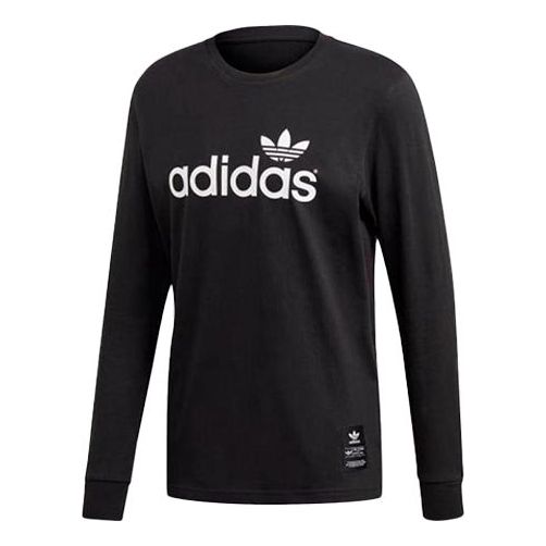 adidas Casual Sports Printing Logo Long Sleeves Black FM3391
