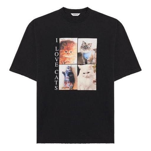 Balenciaga Round-neck Printing Black 641532TJVG81000