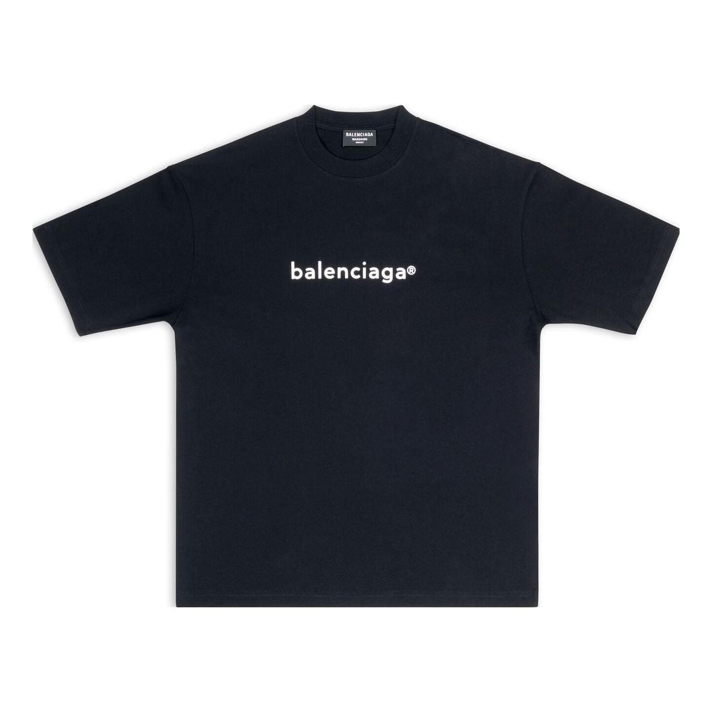 Men's Balenciaga SS21 Logo Printing Short Sleeve Black 612966TIV541070