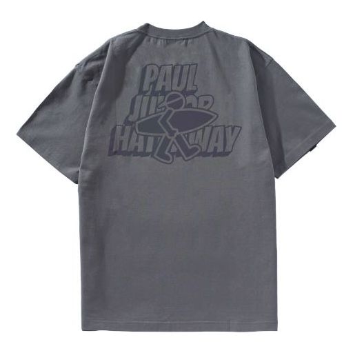 PJs Vigor Surf Laser Colorful Alphabet Pattern Basic Casual Pure Cotton Short Sleeve Unisex Gray 20SSTS1002-P