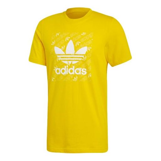 adidas Monogram Square Tee 'Yellow White' ED7045